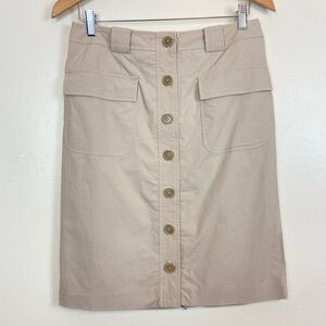 Brooks Brothers Khaki Button Front Skirt - Size 4